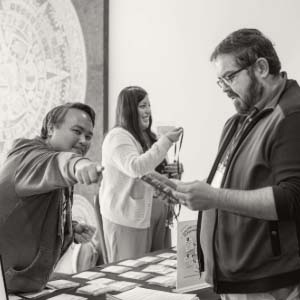 People being registered at the Spring Teaching Conference